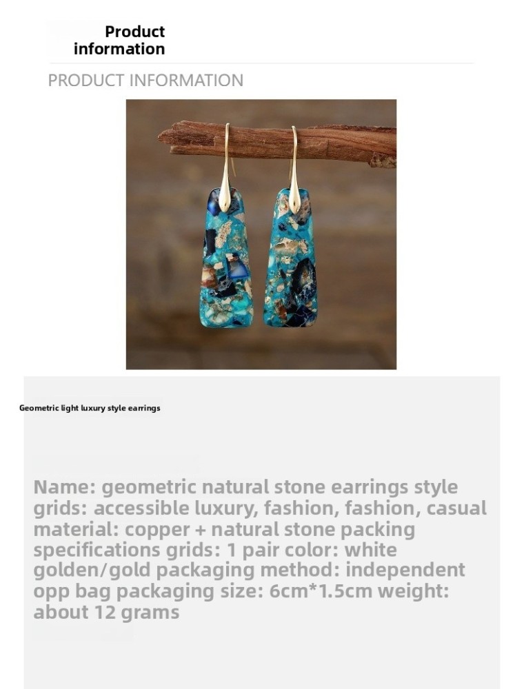 Bohemian Geometric Pendant Earrings Trendy Ins Jewelry Accessories Women's Luxury Style Star Sign Heart Shape Copper Earrings