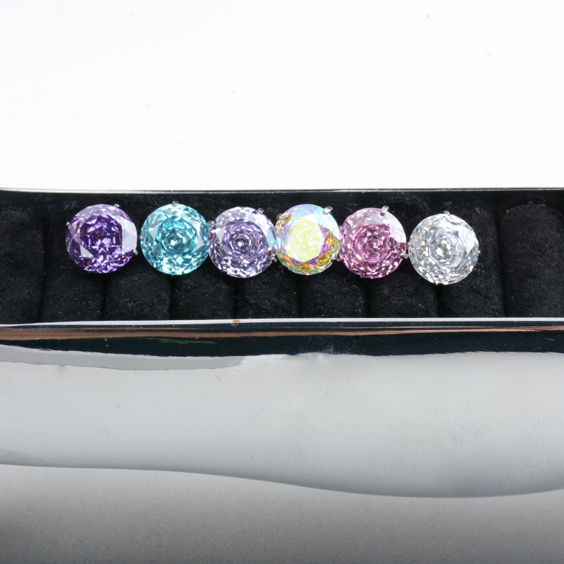 Millennium Rose Titanium Alloy Ear Lip Nose Belly Button Piercing Jewelry Accessories Cut Zirconia Geometric Pattern Unisex