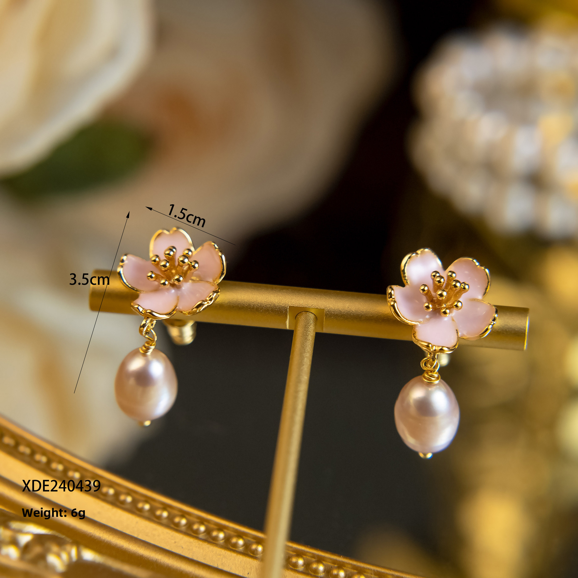 Freshwater Pearl Earrings French Fine Elegant Enamel Earrings S925 Silver Needle Niche High-end Earrings For Women