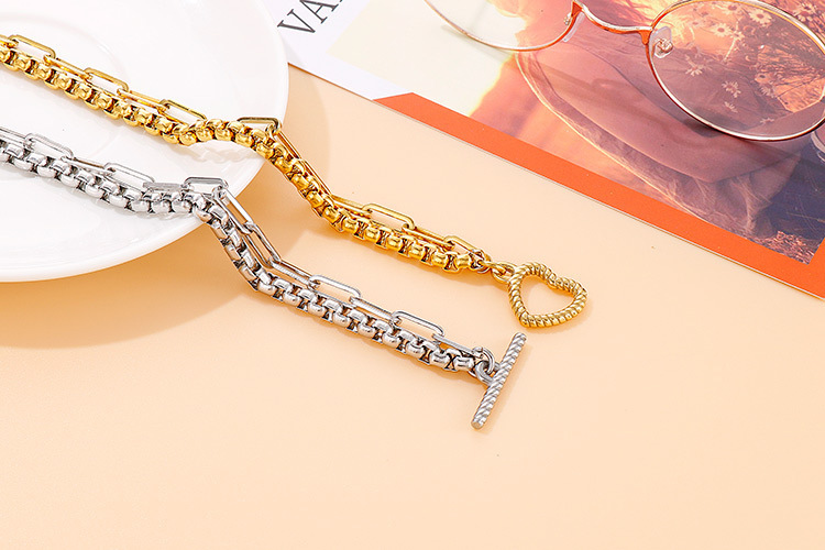 PVD Coated 18K Gold Plated Geometric Titanium Steel Fashion Waterproof Non Tarnish Bracelets