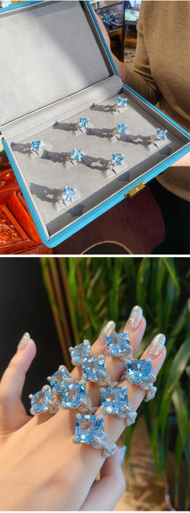 Wholesale Jewelry Ethnic Style Geometric Copper Artificial Gemstones Diamond