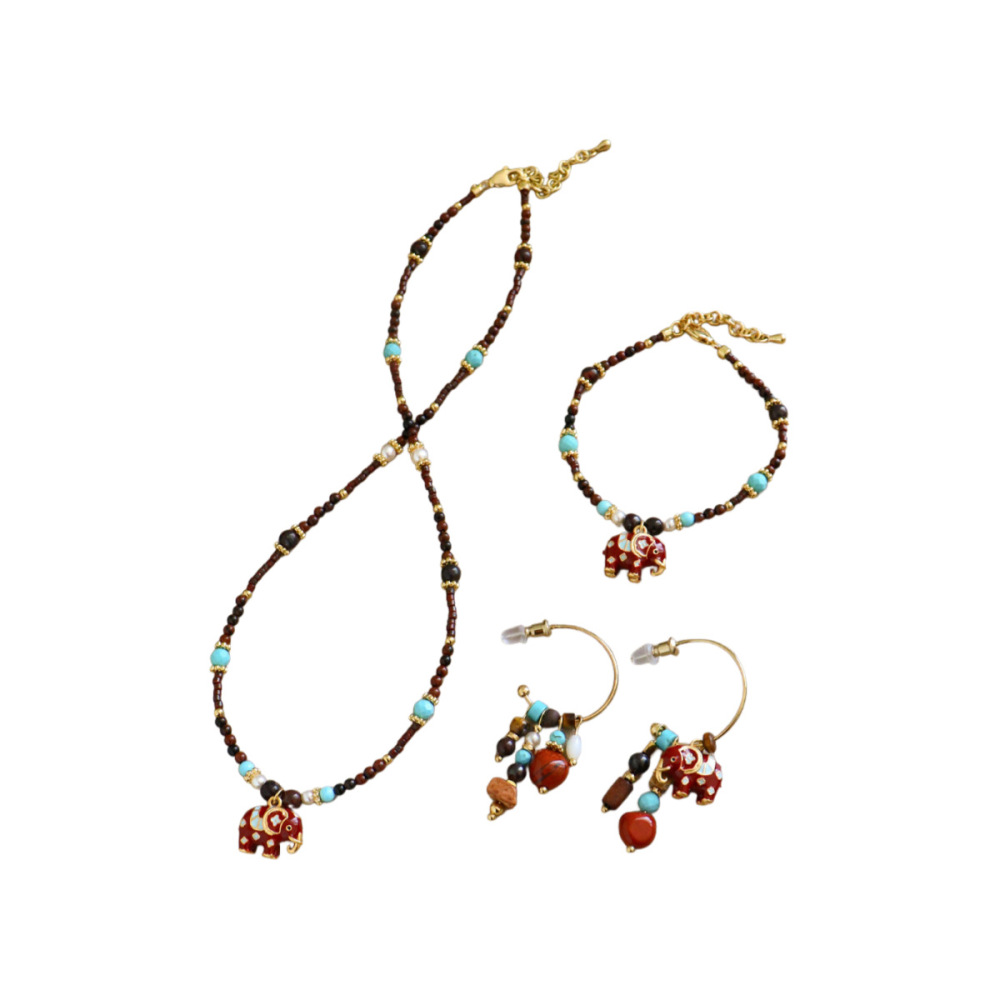 Elegant Red Drip Oil Natural Stone Pearl Earrings Luxury Feelings Women Design Unique Fashion Jewelry Accessories