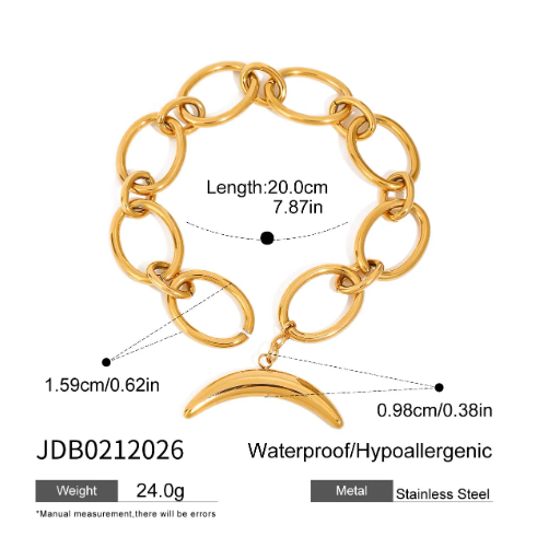 304 Stainless Steel Geometric PVD Coated 18K Real Gold Plated Real Gold Plated Basic Modern Style Classic Style Waterproof Non Tarnish Bracelets