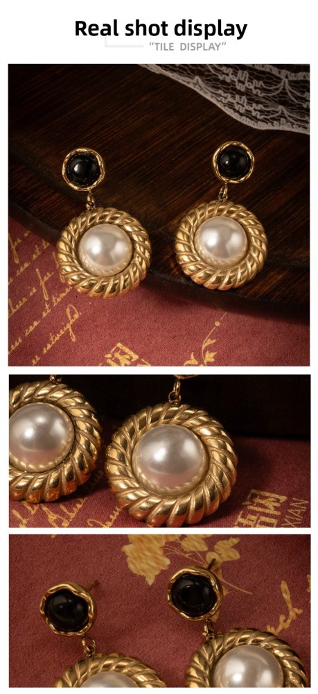 Geometric Copper Classic Style Drop Earrings