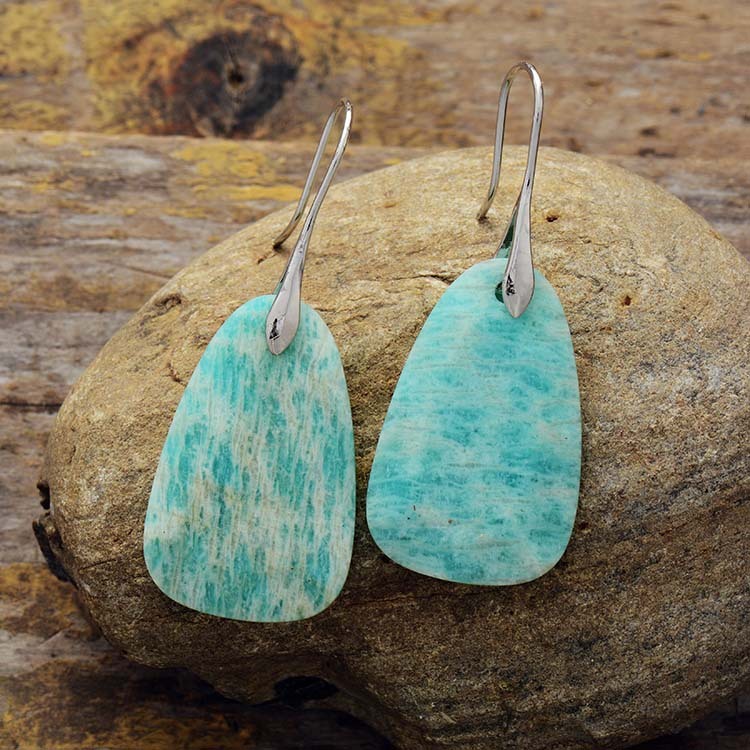 Modern High-End Geometric Tianhe Stone Pendant Earrings Elegant  Style Jewelry Accessories For Women