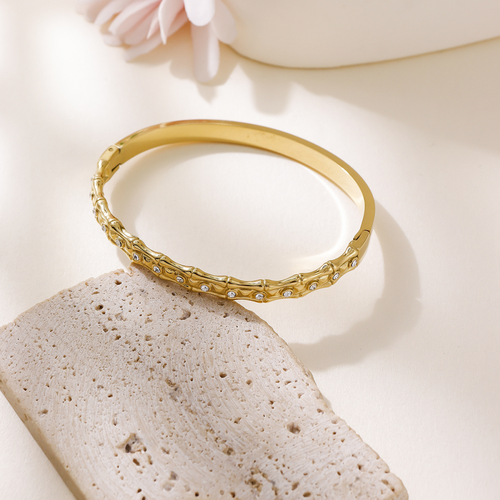 Hot-Selling Titanium Steel Bracelet Square Colorful Diamond Gold-Plated Bracelet For Women 304 Stainless Steel Vacuum Electroplated Zirconia Bracelet Jewelry Non-Fading Accessories