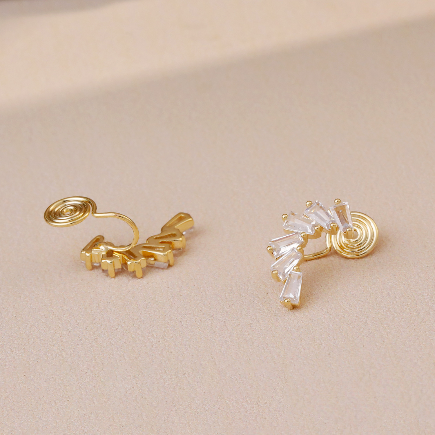 Fashionable Luxury Stone Ear Cuff No Piercing Mosquito Coil Tray Super Shiny High-End Feelings Women's Jewelry Earring