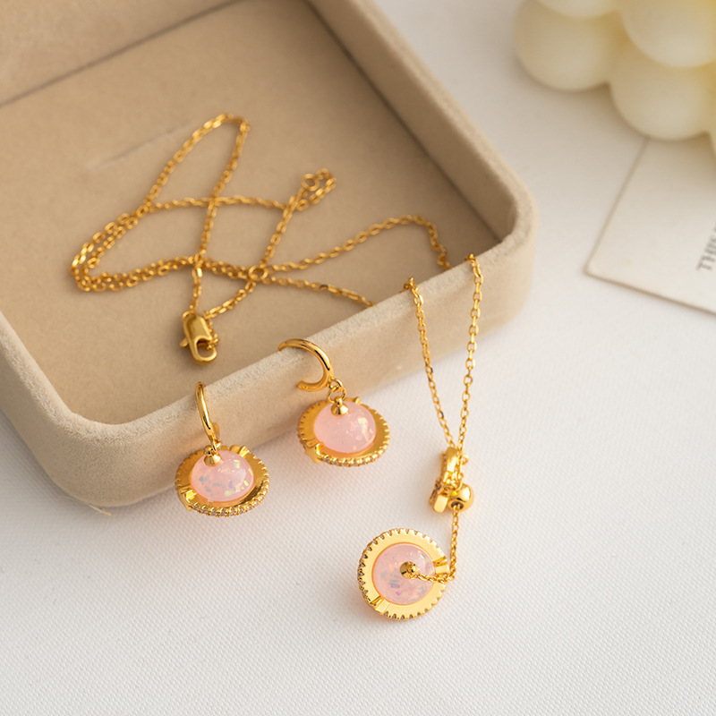 New Saturn Natural Stone 3D Earrings Necklace Set Versatile Luxury Feelings Star Planet Ear Jewelry Women's Fashion Accessories