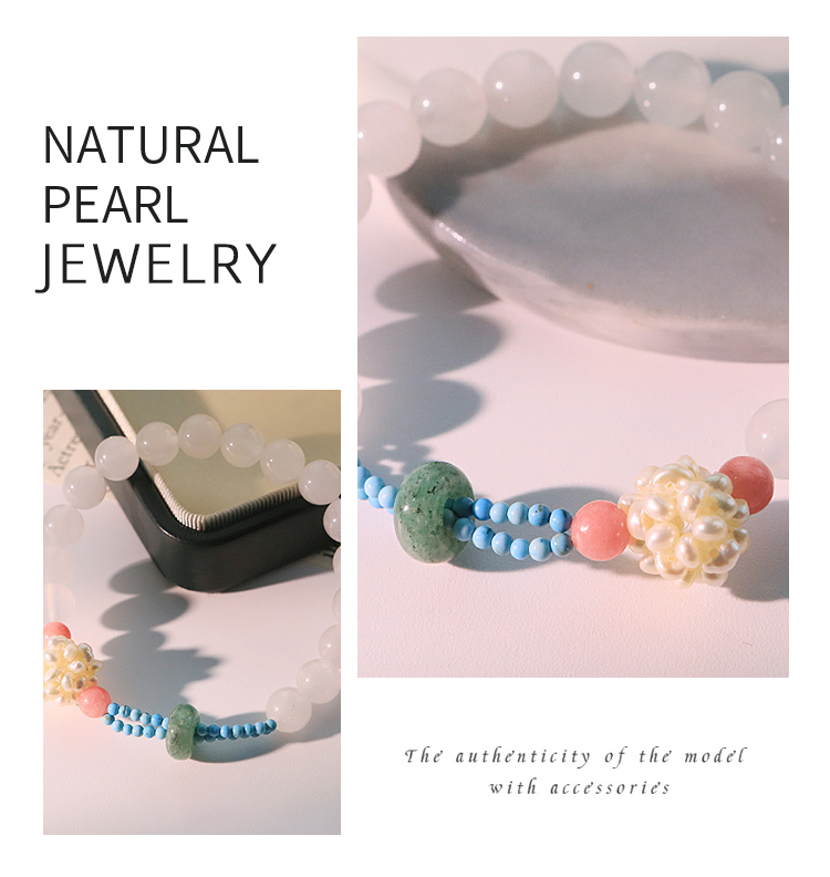 Original Natural Pearl Turquoise Natural Stone Bracelet For Women DIY Beaded Bracelet Simple Elegant Versatile Bangle Jewelry