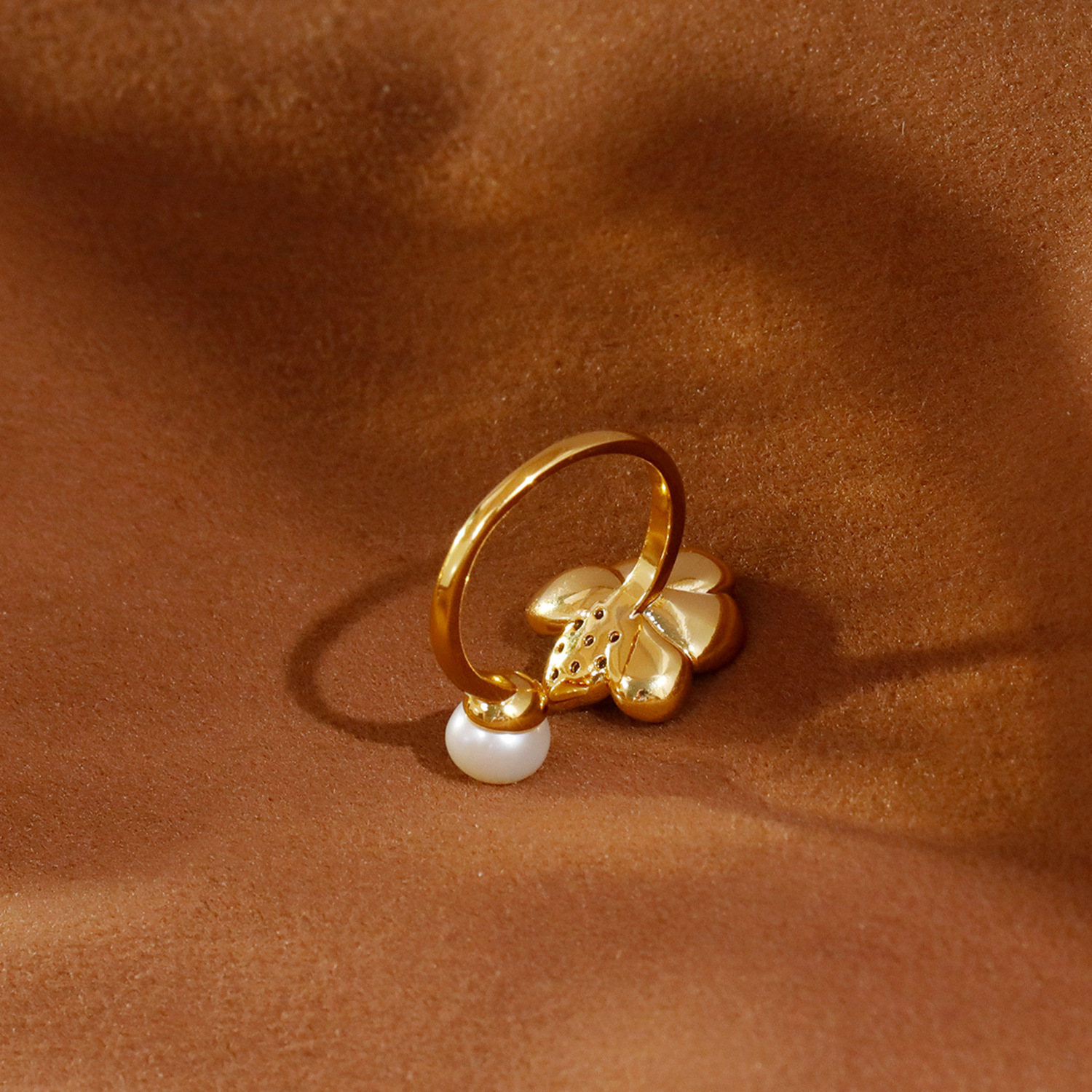 French Fairy Tale Style Floral Oil Drip Open Ring Women's Fashion Versatile Ring Bohemian Print Copper Zirconia Jewelry