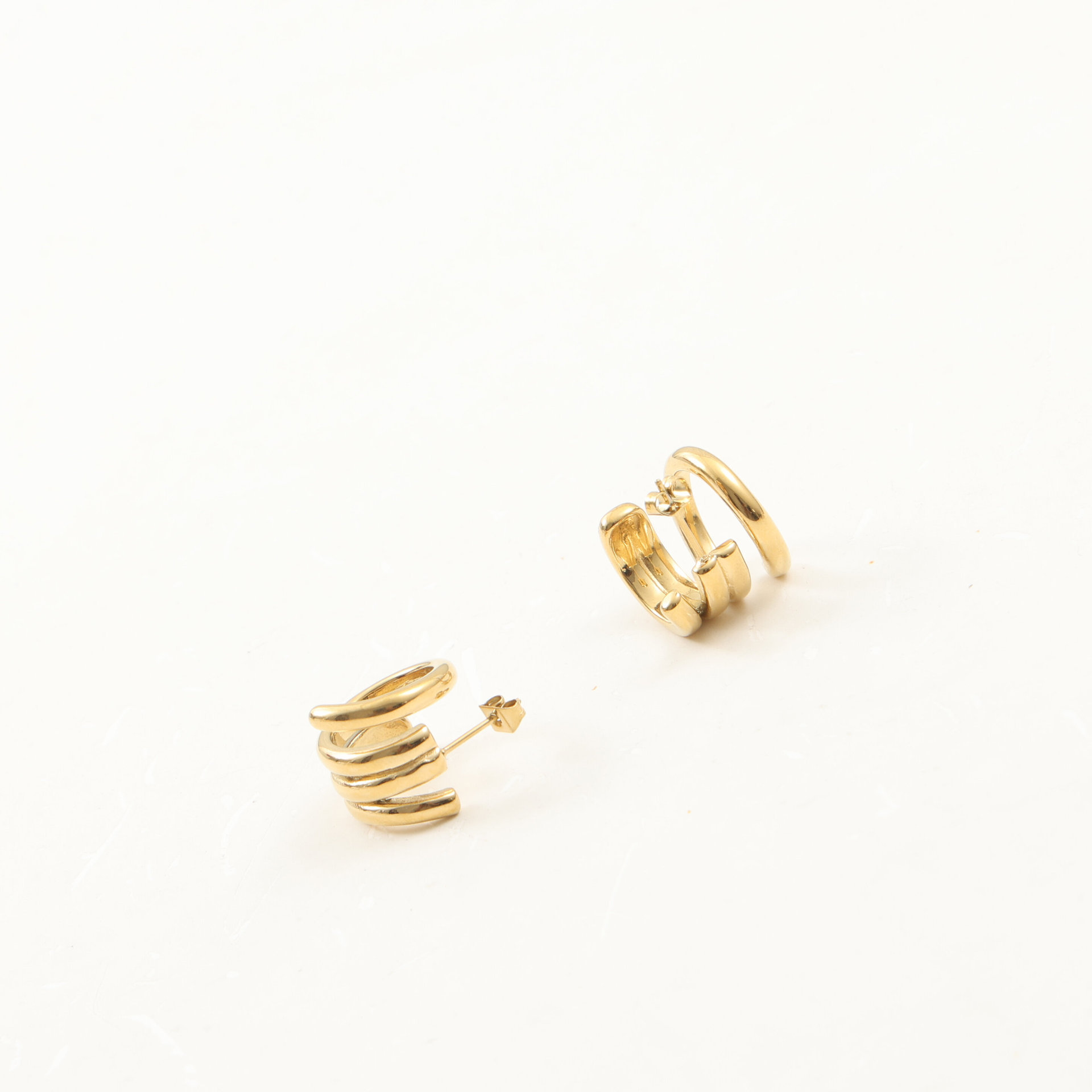 Stainless Steel 18K Gold Plated Earrings Retro Minimalist Style Women's Jewelry Accessories For Date Travel Weekend Holiday