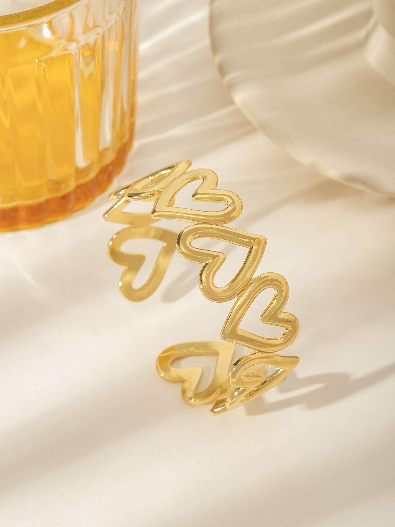 Stainless Steel Open Bracelet 18K Gold Plated Minimalist Geometry Classic Retro Design Luxury Wide Edge Fashion Jewelry