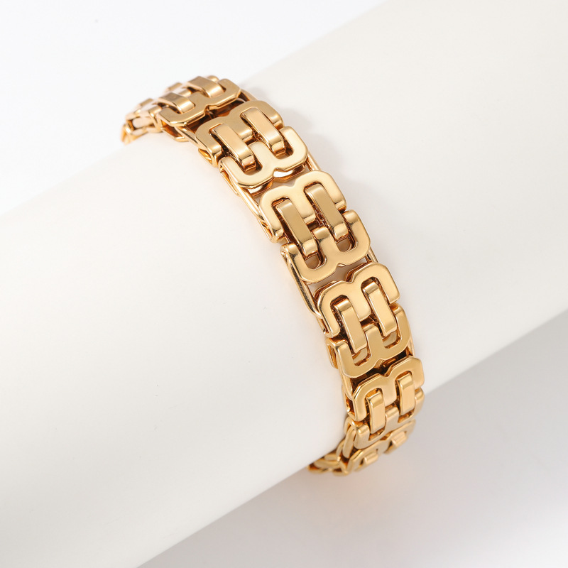Men's Bracelet Stainless Steel Double Layer Wrapped Lightweight Minimalist Design Solid Color Rose Gold