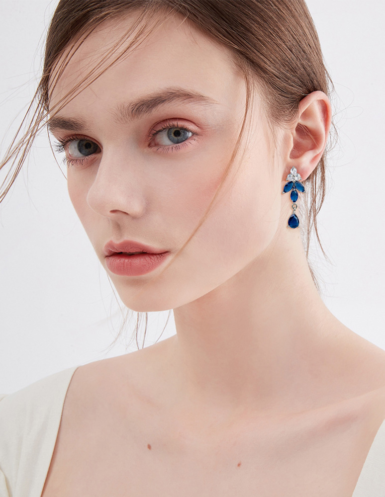 Water Droplets Copper Classic Style Earrings Necklace