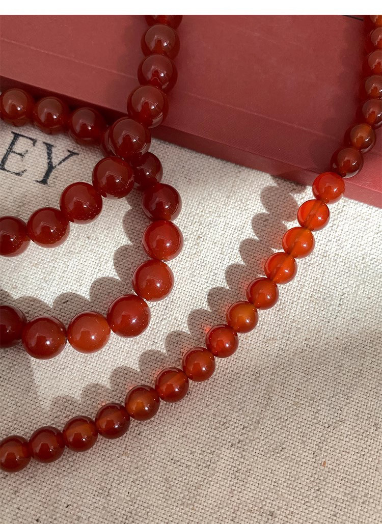 Retro Classic Style Geometric 925 Sterling Silver Agate Beaded Chain Beaded Necklaces Wholesale