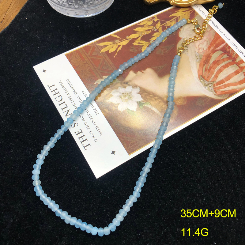 Retro Color Block Turquoise Agate Beaded Women's Necklace