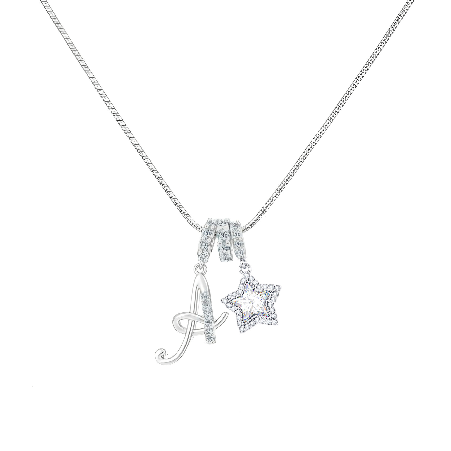 Dopamine Star Girl TK26 Letter Necklace Stainless Steel Chain Plated 22K Real Gold Decorated Luxury Style Women's Jewelry