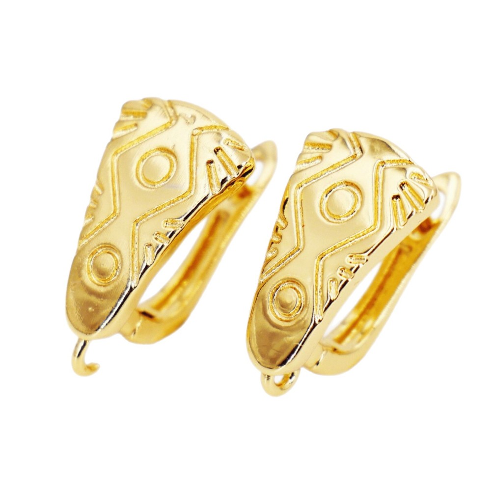 New Multi-Bright Copper Plated 18K Gold Earring DIY Jewelry Accessories U-Shaped Ear Cuff With Drop Circle Eco-Friendly