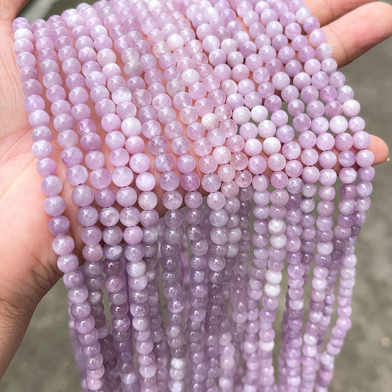 JD Jewelry Natural Amethyst Multi-Circle Bracelet Fashion Light Purple Crystal Women's Round Bead Bracelet Accessories Simple Style