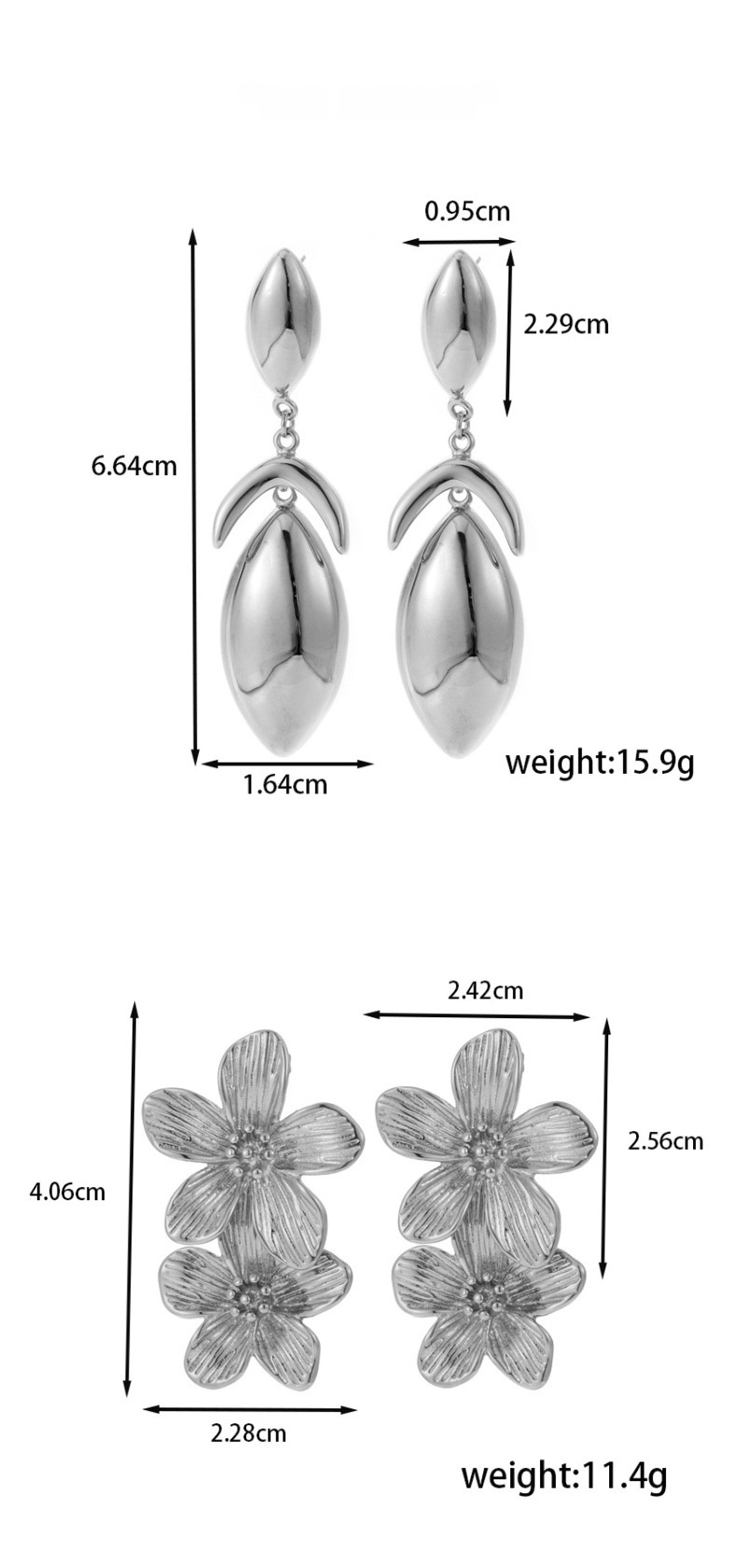 Titanium Steel Geometric Flower Hammer Pattern Luxurious Versatile Earrings Fashion Retro French Style Women's Earrings
