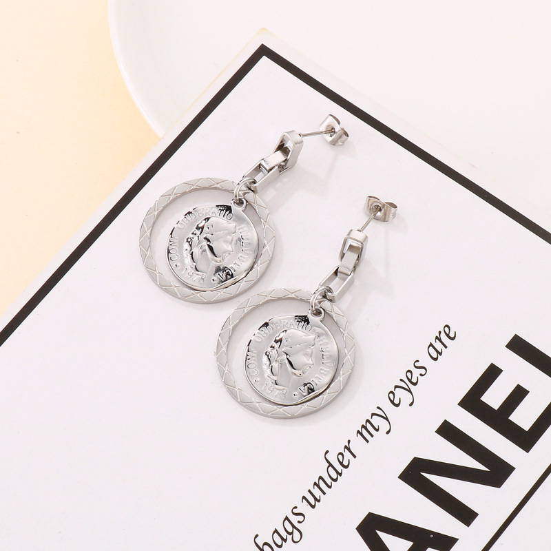 PVD Coated 18K Gold Plated Solid Color Stainless Steel Simple Style Classic Style Waterproof Non Tarnish Drop Earrings