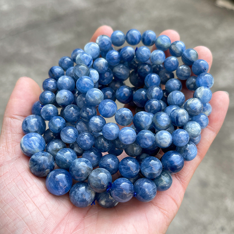 JD Jewelry Natural Brazilian Blue Crystal Cat's Eye Bracelet Round Luxury Fashion Unisex Gift Jewelry Geometric Pattern
