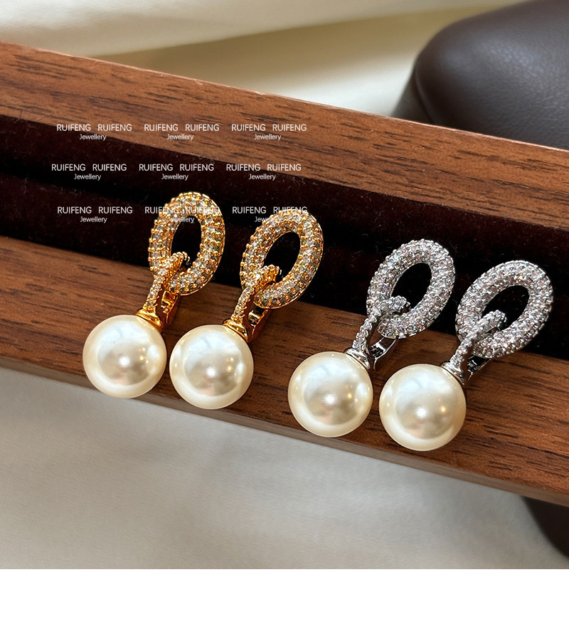 Elegant Classic Style Geometric Imitation Pearl Copper Women's Earrings