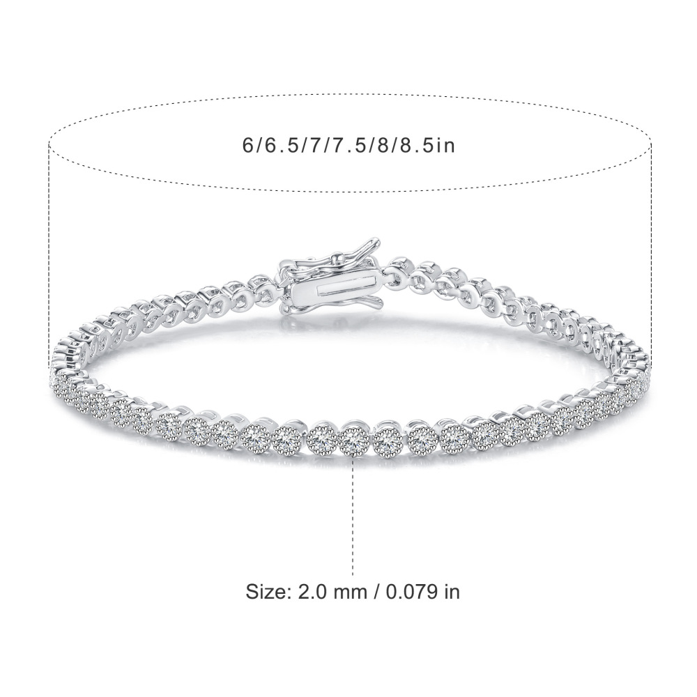 Fashion Tennis Bracelet Copper Inlaid Zircon Unisex Elegant Design Trendy Factory Direct Jewelry Accessories Simple Style