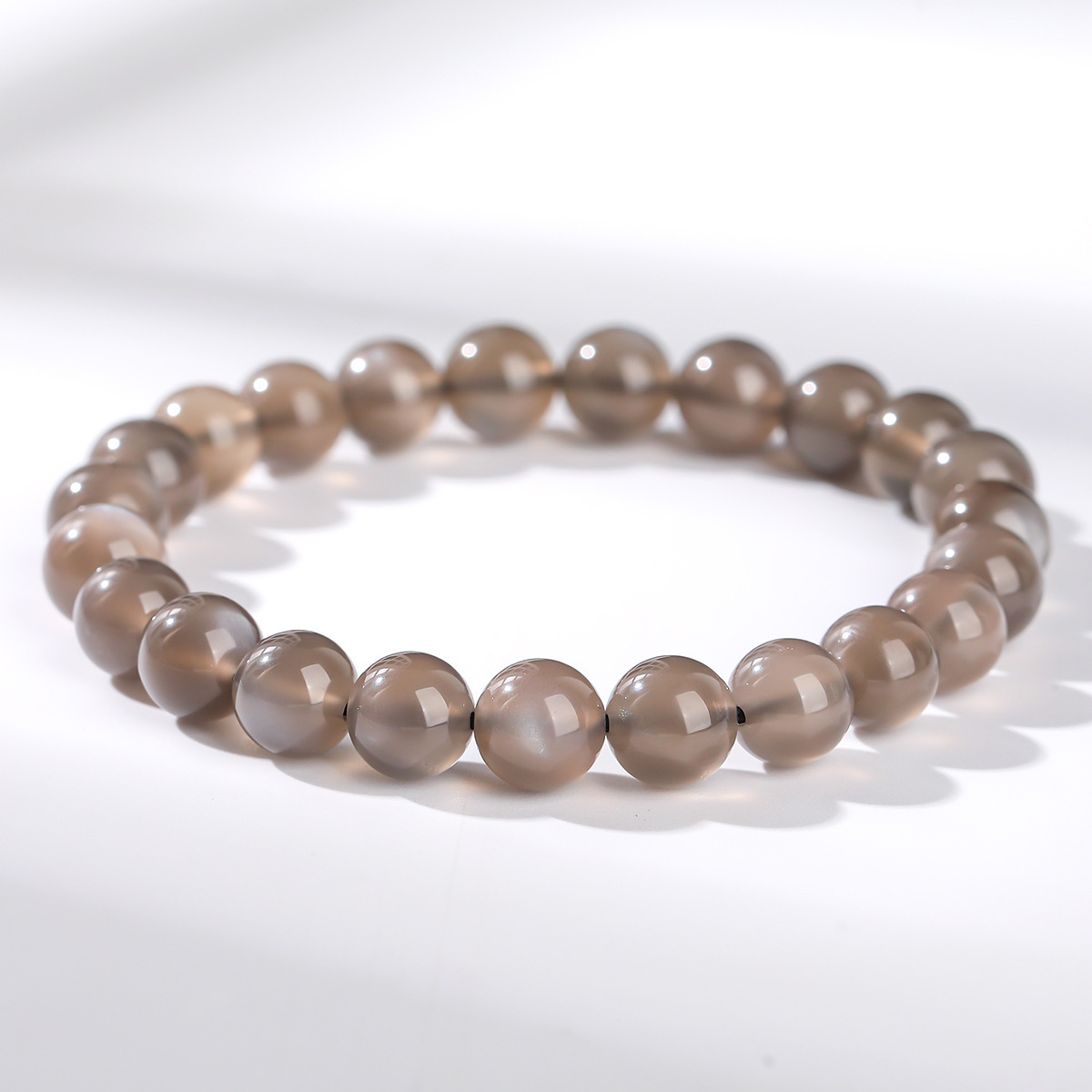 JD Jewelry 8A Natural Black Moonstone Bracelet Extended Fashion Simple Versatile Round Bead Classic Gift Bracelet