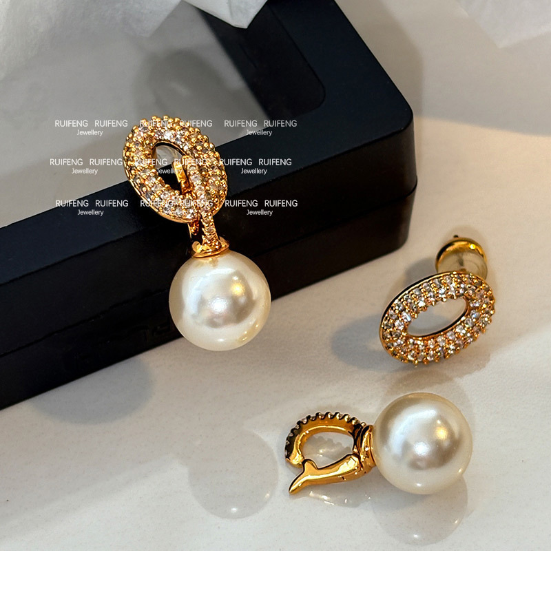 Elegant Classic Style Geometric Imitation Pearl Copper Women's Earrings