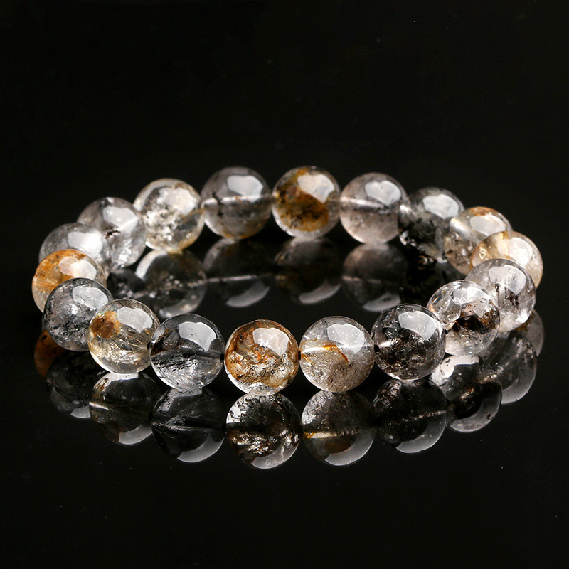 Natural Crystal Flashing Diamond Bracelet Black Yellow Crystal Lucky Oil Dare Circle Donghai Tokyang Crystal Geometric Pattern