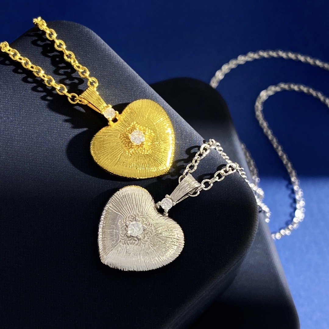 Women's Brass Cable Chain Heart Shape Pendant Necklace Brass Jewelry