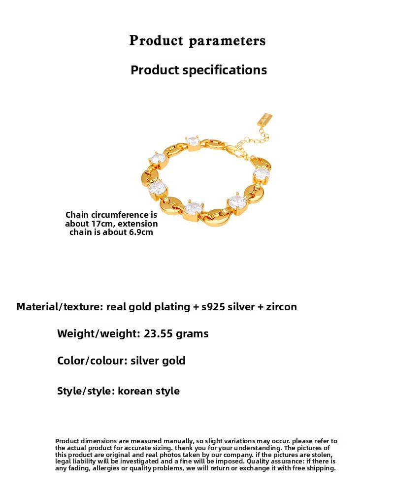 Summer Luxury  Zircon Pig Nose Bracelet Women's Elegant Geometric Pattern High-grade Fashion Jewelry