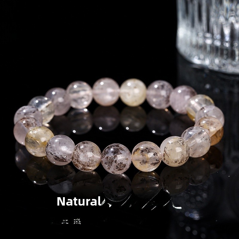JD Jewelry Natural Gum Crystal Bracelet Fashion Unisex Beaded Round Single Circle Jewelry Geometric Pattern Simple Style