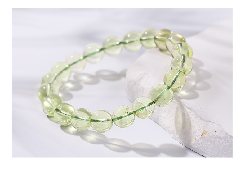 Natural Crystal Bamboo Leaf Green Bracelet Transparent Grape Color Jade Bracelet Geometric Pattern Simple Style Women's Jewelry