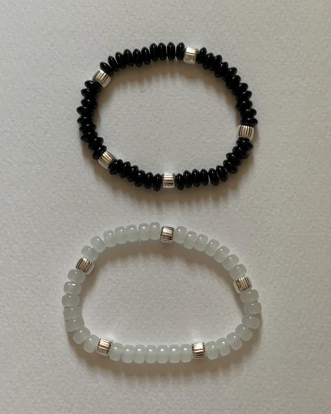 New Natural Stone Agate S925 Pure Silver Beaded Elastic Colorful Fashionable Macaron Hand Bracelet New Style Women's Accessory