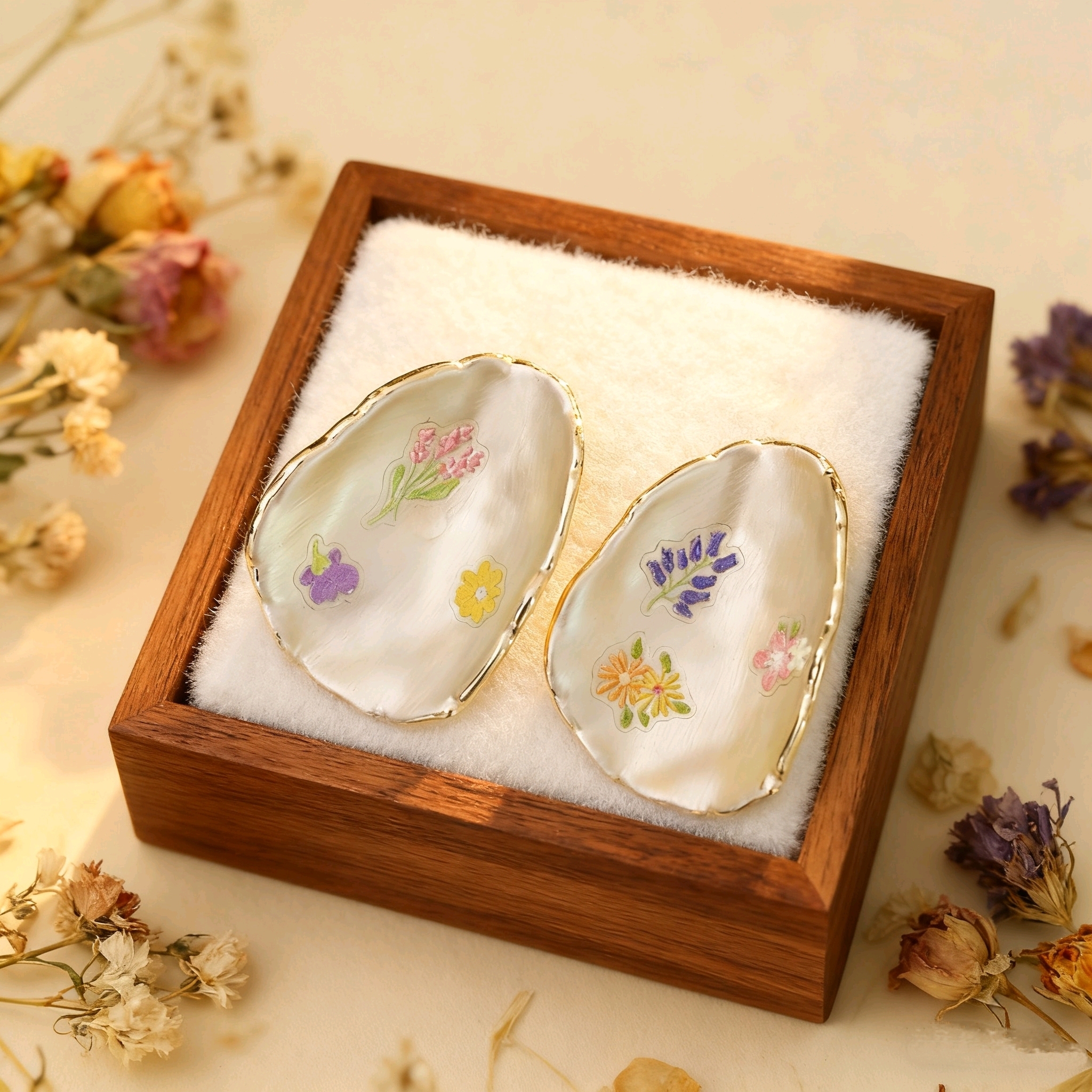 14K Gold Plated Copper French Retro Enamel Flower Stud Earrings Exquisite Art Student Oil Painting Style Niche Unique Design Simple Earrings For Women