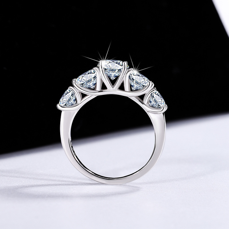 Women's 925 Sterling Silver Crown Moissanite Rings Brass Jewelry