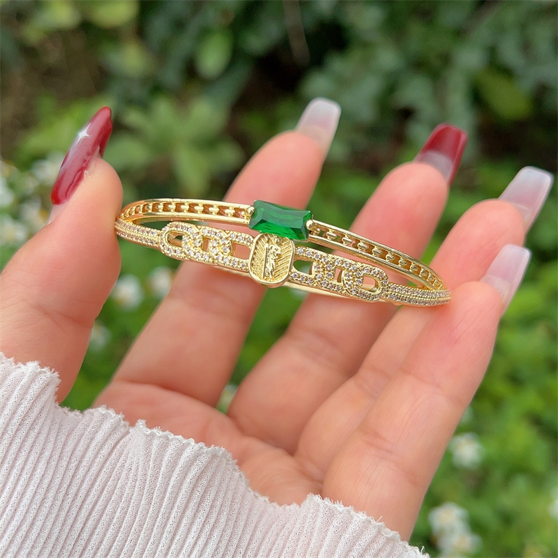 Wholesale Jewelry Vintage Style Classic Style Heart Shape Copper 18K Gold Plated Bangle
