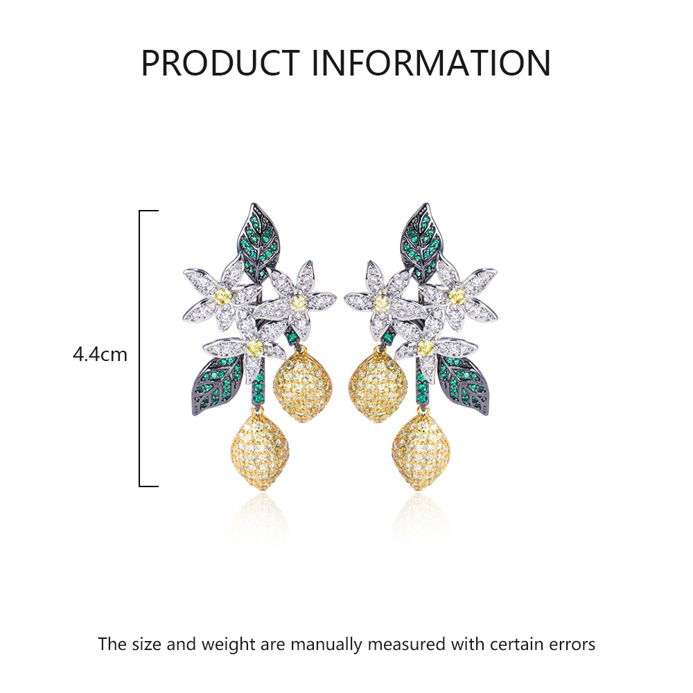 1 Pair Glam Classic Style Irregular Plant Flower Plating Inlay Copper Zircon Drop Earrings