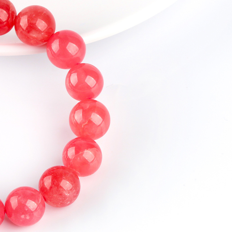 Natural Red Patterned Quartz Crystal Bracelet High Quality Ice Type Argentine National Stone Inca Rose Sea Tang Crystal Gem