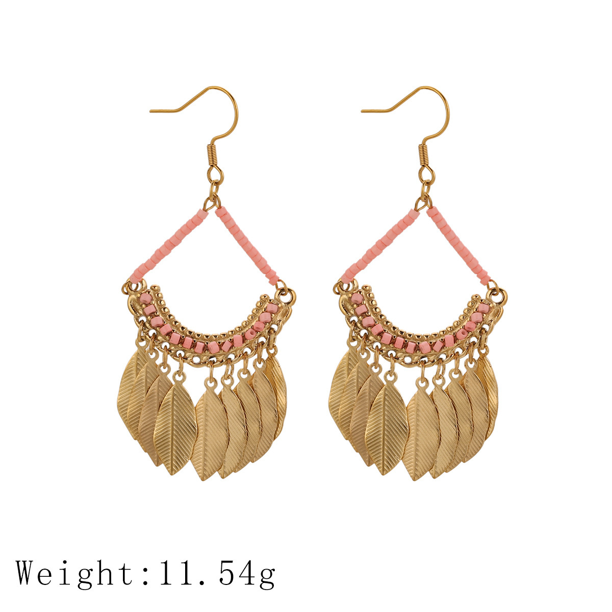 Vintage Ethnic Tassel Earrings Handmade Woven Jewelry Geometric Pattern Stainless Steel Luxurious Style Women's Earrings Travel Accessories