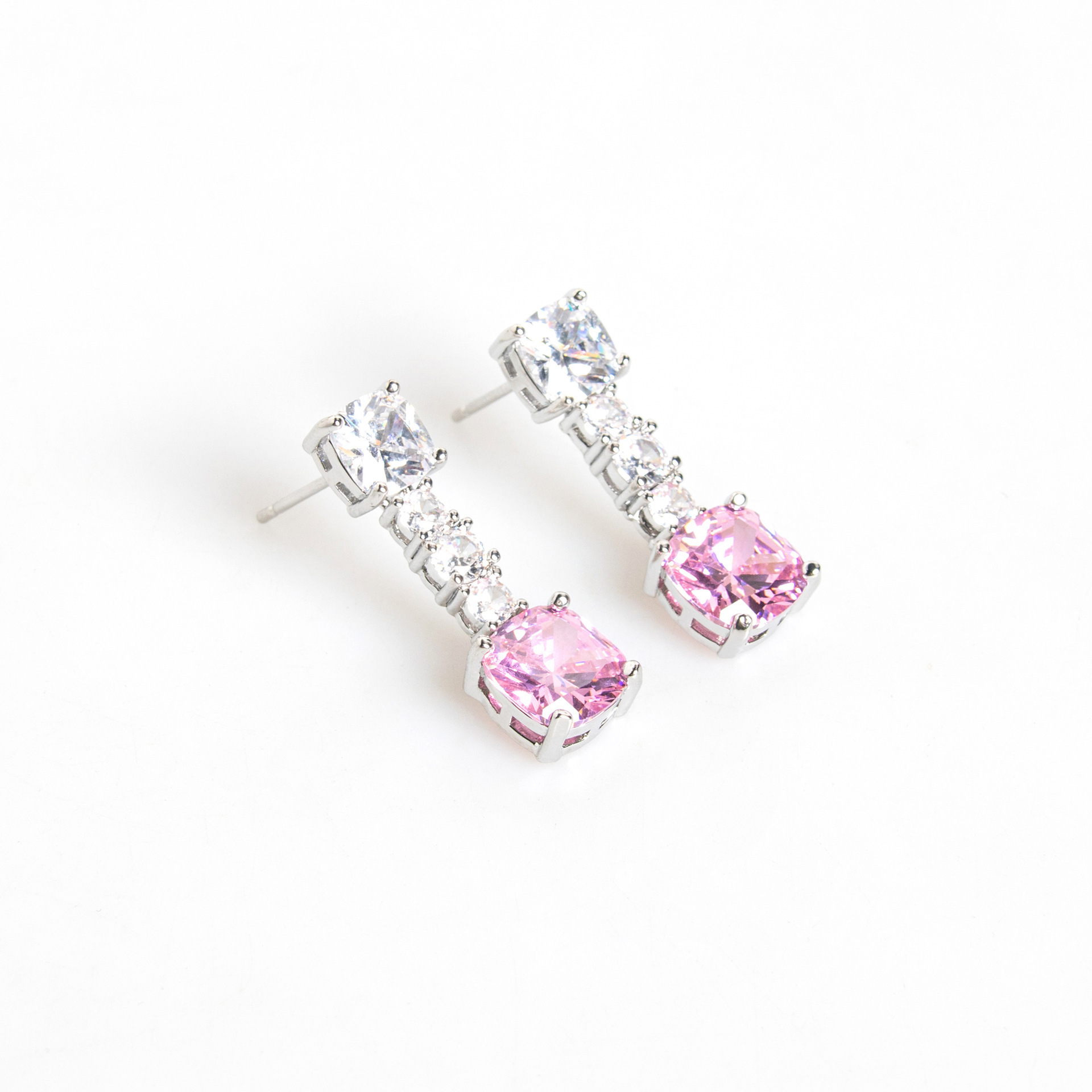 New Style Casual Versatile Zircon Wedding Necklace Women's Ins High-End Sensation Earring Jewelry Set Heart/Waterdrop/Bell