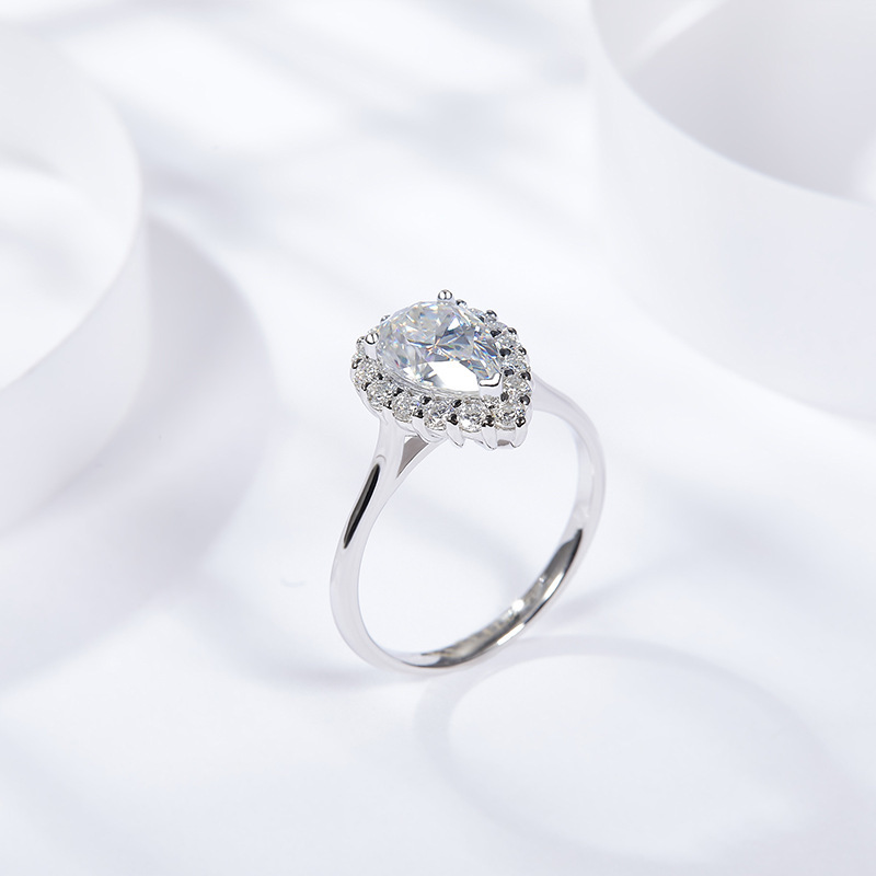 925 Sterling Silver Moissanite Geometric Rings