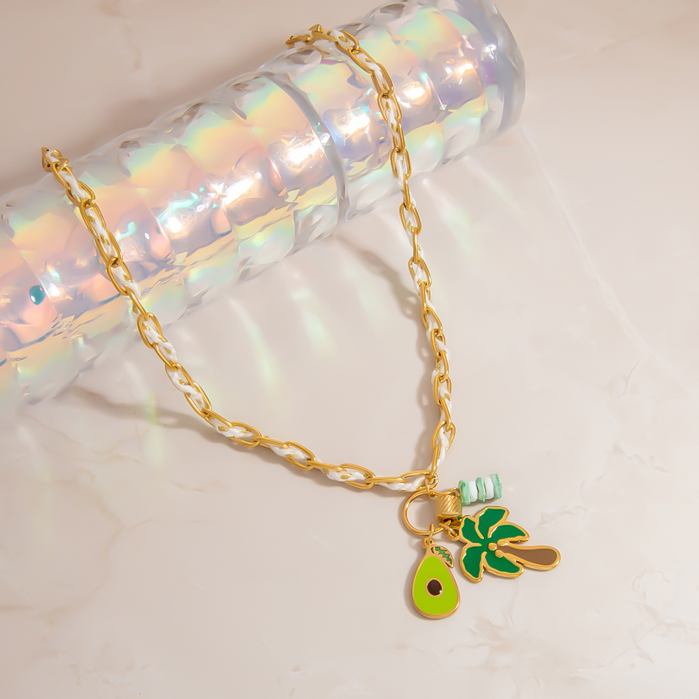 Bohemian Style Color Rope Necklace Women's Cotton Rope Ocean Jellyfish Pendant Luxury Clavicle Chain Casual Holiday Classic