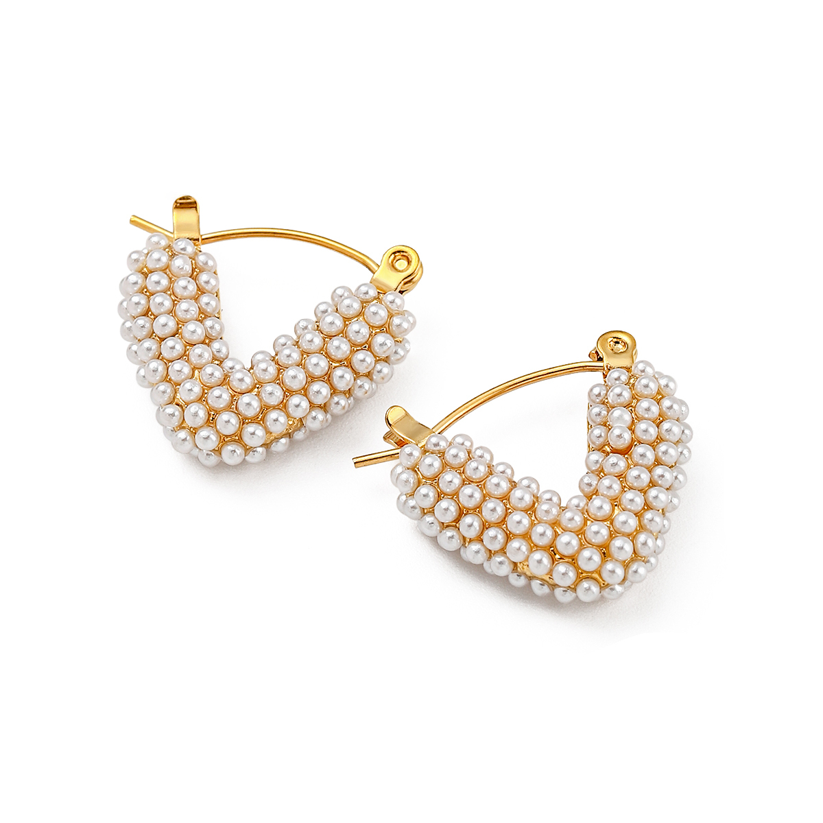 1 Pair Sweet Round Plating Inlay 304 Stainless Steel Imitation Pearl Pearl PVD Coated 18K Gold Plated Women's White Earrings