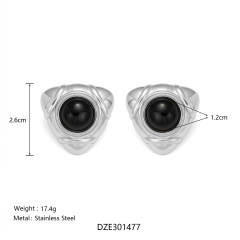 Black Stone Earrings