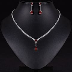 Pomegranate Red on White Background