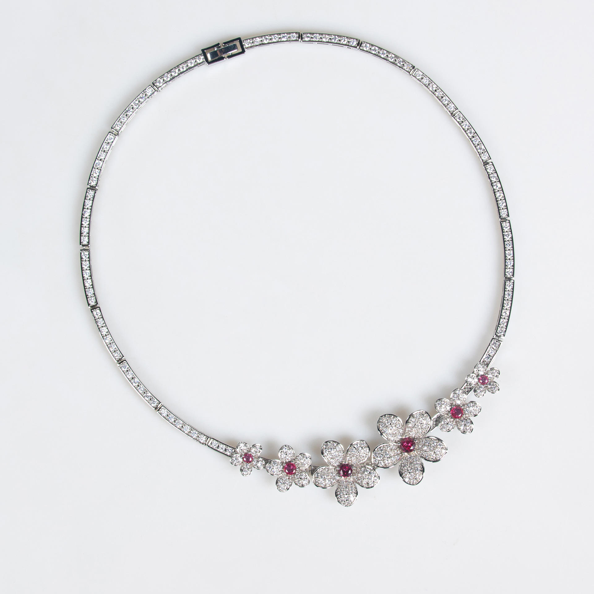 Fashionable Luxury Zircon Flower Wedding Dress Accessories Bridal Necklace Set Earrings And Necklace Jewelry For Brides