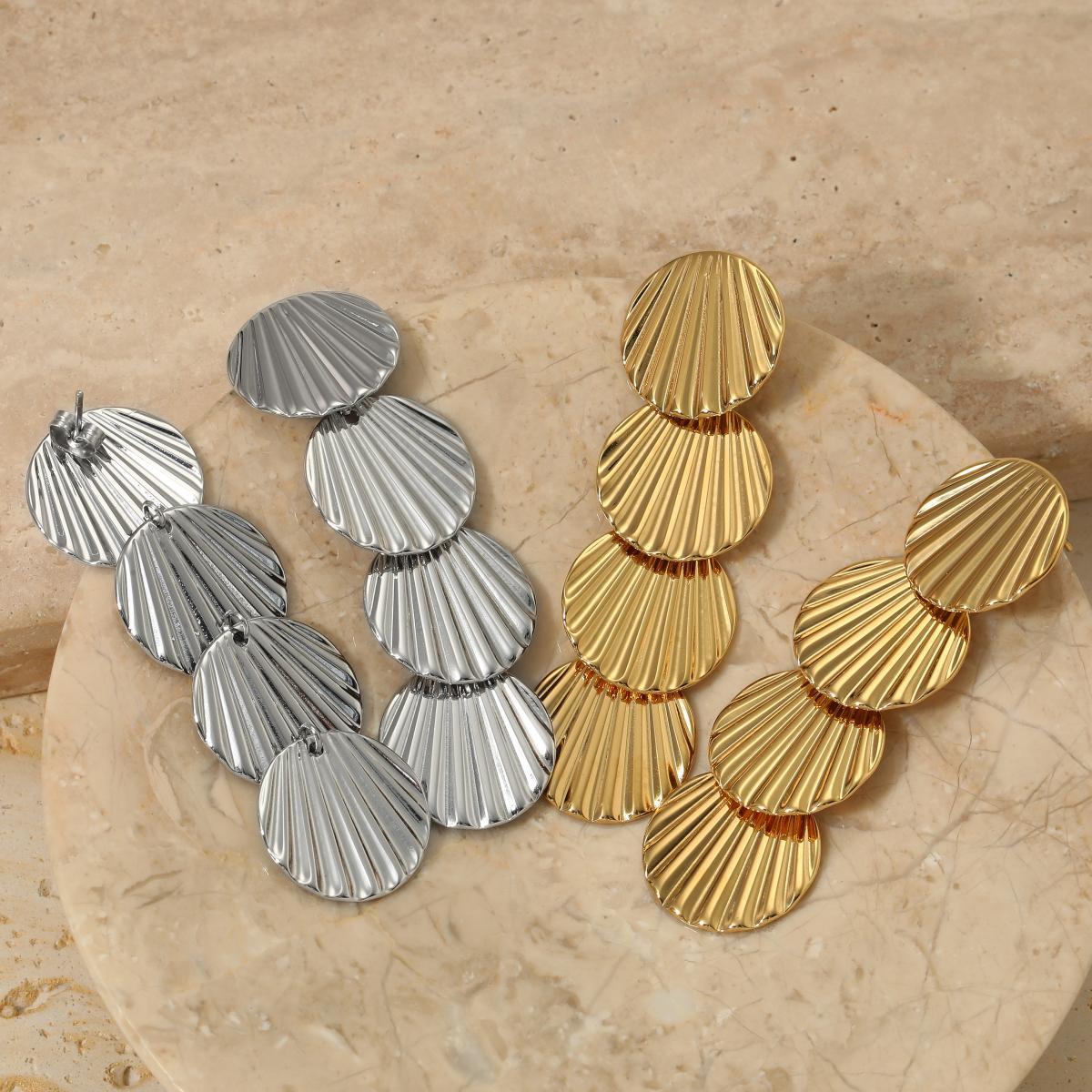 Real Gold Plated 316 Stainless Steel  PVD Coated Geometric Waterproof Non Tarnish Casual Simple Style Drop Earrings For Women's